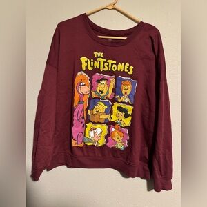 Flintstone burgundy sweater sz XL